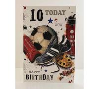 Jonny Javelin Boy Age 10 Today Happy Birthday Card - Football