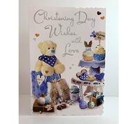 Jonny Javelin Boy Special Wishes On Your Christening Day Card - Boy Teddy Bear