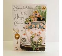 Jonny Javelin Congratulations To The Happy Couple Wedding Day Card - Wedding Car