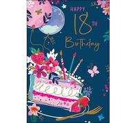 Jonny Javelin Female 18th Birthday Card - Happy Birthday Card Age 18 with Floral Birthday Cake Design and an Embossed Foil Finish - Birthday Card for Women