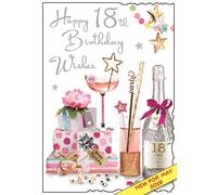 Jonny Javelin Female Age 18 18th Birthday Wishes Card - Champagne Presents