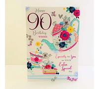 Jonny Javelin Female Happy 90th Age 90 Birthday Card - Afternoon Tea