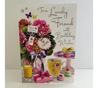 Jonny Javelin Female Lovely Friend Birthday Card - Hydrangea Macarons