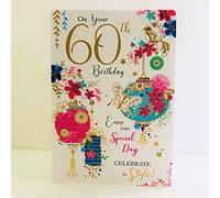 Jonny Javelin Female On Your 60th Age 60 Birthday Card - Lanterns