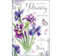 Jonny Javelin Female On Your February Birthday Card - Iris Butterflies