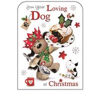 Jonny Javelin From the Dog Christmas Card - Christmas Cards with Dogs and Mince Pies Design and Special Finishes - Eco-Friendly Single Xmas Cards with Envelope for Men, Women, Friends