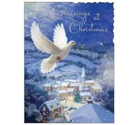 Jonny Javelin General Christmas Card - White Dove Design - Foil Finish - Christmas Greeting Card