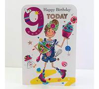 Jonny Javelin Girl Age 9 Birthday Card - Girl Baking