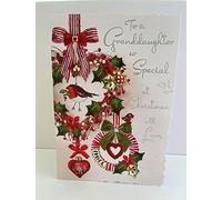 Jonny Javelin Granddaughter Christmas Card Robin Festive Wreath