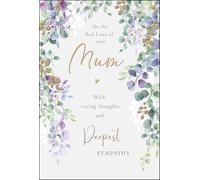 Jonny Javelin Loss of Mum Sympathy Card - Condolence Card with Watercolour Botanical Design and an Embossed Foil Finish - Artistic Bereavement Card