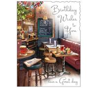 Jonny Javelin Male Birthday Card - Happy Birthday Card with Traditional Pub Design and an Embossed Foil Finish - Birthday Card for Men