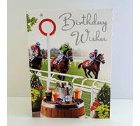 Jonny Javelin Male Birthday Wishes Card - Horse Racing