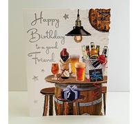 Jonny Javelin Male Happy Birthday To A Good Friend Card - Beer Barrel