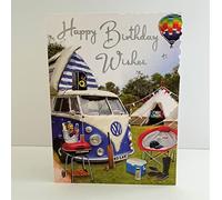 Jonny Javelin Male Happy Birthday Wishes Card - Retro Campervan