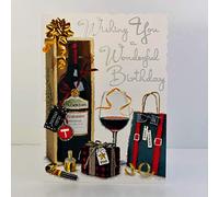 Jonny Javelin Male Wishing You A Wonderful Birthday Card - Red Wine Presents