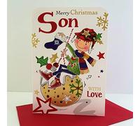 Jonny Javelin Merry Christmas Son Card Ice Swinging Pudding