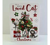 Jonny Javelin Much Loved Cat Christmas Card Cute Cats Tree