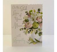 Jonny Javelin On The Sad Loss of Your Mum Sympathy Card Vase of Flowers