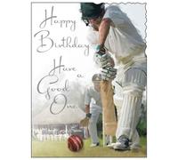 Jonny Javelin Open Male Birthday Card - Cricket Match 7.25" x 5.5" Code V205