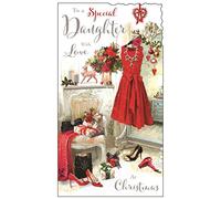 Jonny Javelin Red Dress Special Daughter with Love at Christmas Card