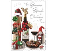 Jonny Javelin Someone Special Christmas Card - Stag Wine Stopper with Silver Foil 9x6.25"
