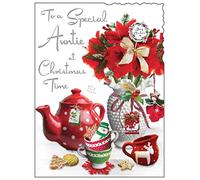 Jonny Javelin Special Auntie At Christmas Time Card Amaryllis