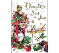 Jonny Javelin Special Daughter And Son In Law Christmas Card Champagne Glasses