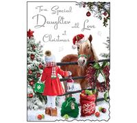 Jonny Javelin Special Daughter Love At Christmas Card Girl Horse
