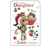 Jonny Javelin Special Daughter with Love at Christmas Card - Fudge Cupcake