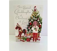 Jonny Javelin Special Grandaughter Love At Christmas Card Girl Rocking Horse