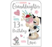Jonny Javelin Special Granddaughter 13th Age 13 Birthday Card - Dog Milkshake