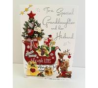 Jonny Javelin Special Granddaughter And Husband Christmas Card Festive Sleigh