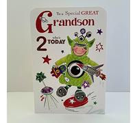 Jonny Javelin Special Great Grandson Age 2 Who's 2 Today Birthday Card - Alien