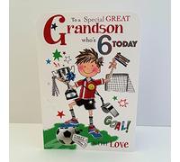 Jonny Javelin Special Great Grandson Age 6 Who's 6 Today Birthday Card - Footballer