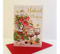 Jonny Javelin Special Husband at Christmas Card - Decanter Brandy Glass