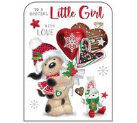 Jonny Javelin Special Little Girl Christmas Card Cute Dog Lollipops