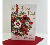 Jonny Javelin Special Mum And Dad With Love At Christmas Card Festive Wreath