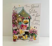 Jonny Javelin Special Sister Birthday Card Summer Garden Arbour