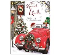Jonny Javelin Special Uncle at Christmas Card - Red Car