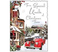 Jonny Javelin Special Uncle At Christmas Time Card Red Car