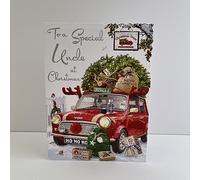 Jonny Javelin Special Uncle At Christmas Time Card Retro Mini Car