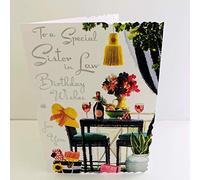 Jonny Javelin to A Special Sister in Law Birthday Wishes Card - Presents Flowers Pink Champagne