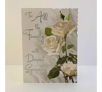 Jonny Javelin to All The Family Deepest Sympathy Card White Rose Flowers