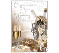 Jonny Javelin Wedding Day Greetings Card - Champagne Bucket 9" x 6.25"
