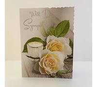 Jonny Javelin with Deepest Sympathy Card Cream Rose Flowers Candle