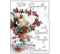 Jonny Javelin With Sympathy And Special Thoughts At Christmas Card - Vase Of Flowers
