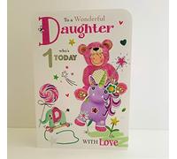 Jonny Javelin Wonderful Daughter Age 1 Who's 1 Today Birthday Card - Unicorn