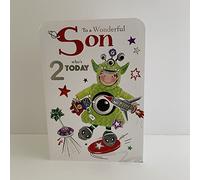 Jonny Javelin Wonderful Son Age 2 Who's 2 Today Birthday Card - Alien