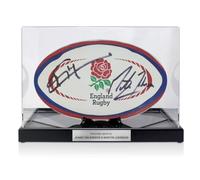 Jonny Wilkinson And Martin Johnson Signed England Rugby Ball. In Display Case With Plaque
