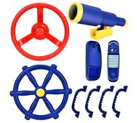 JONRRYIN Play Tower Accessories Steering Wheel Set, 8 Pieces Accessory Set for Play Tower, Steering Wheel, Telescopic Telescope, Bell Telephone, Accessories for Play Tower, Climbing Frame, Swing and